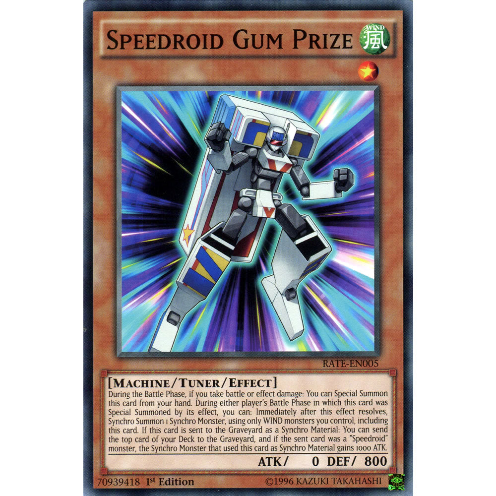 Speedroid Gum Prize RATE-EN005 Yu-Gi-Oh! Card from the Raging Tempest Set