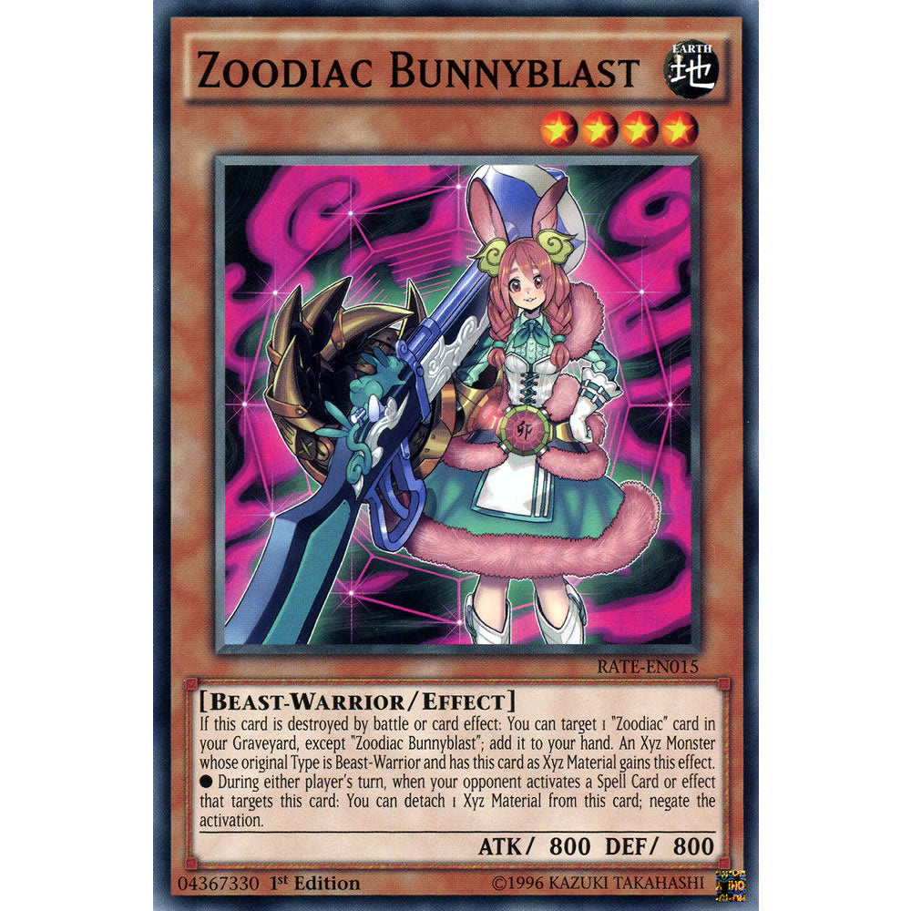 Zoodiac Bunnyblast RATE-EN015 Yu-Gi-Oh! Card from the Raging Tempest Set
