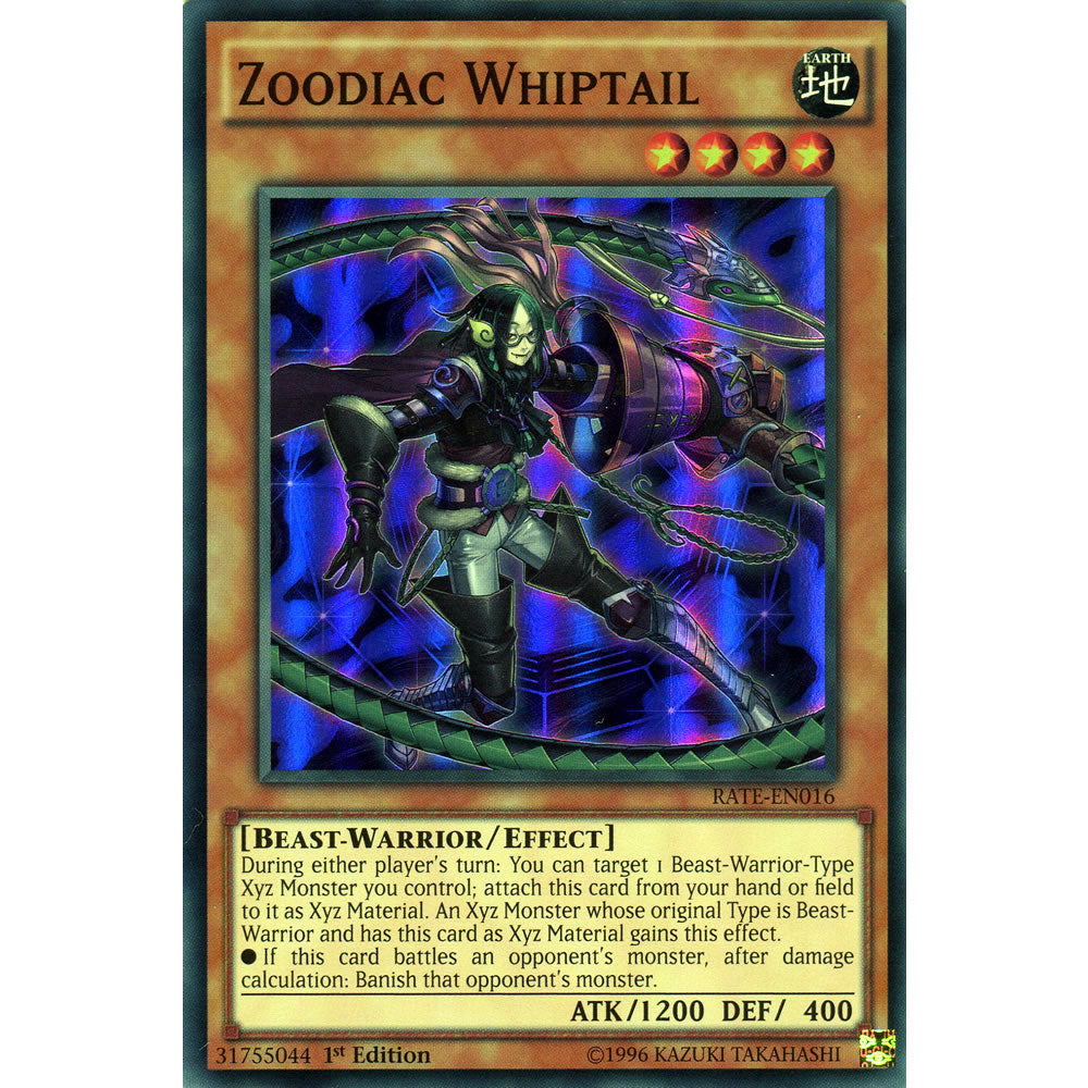 Zoodiac Whiptail RATE-EN016 Yu-Gi-Oh! Card from the Raging Tempest Set