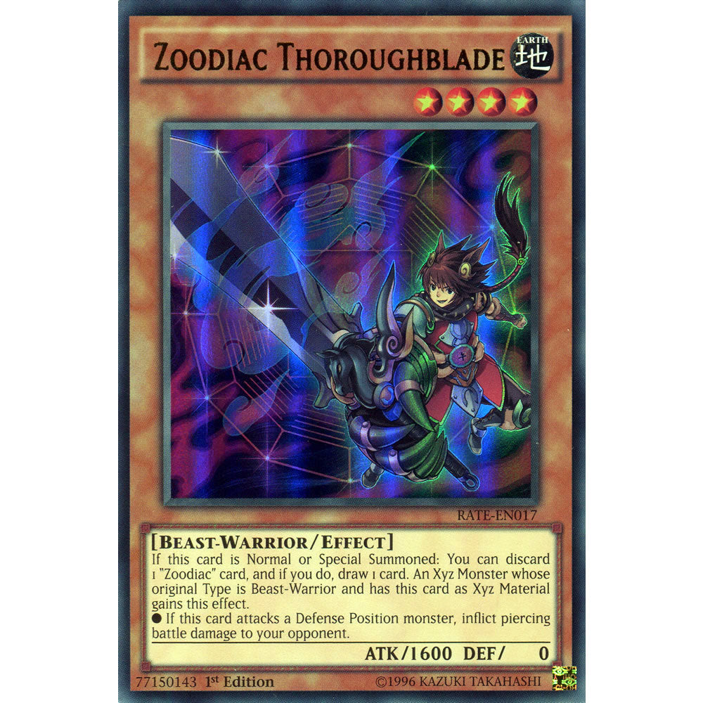 Zoodiac Thoroughblade RATE-EN017 Yu-Gi-Oh! Card from the Raging Tempest Set