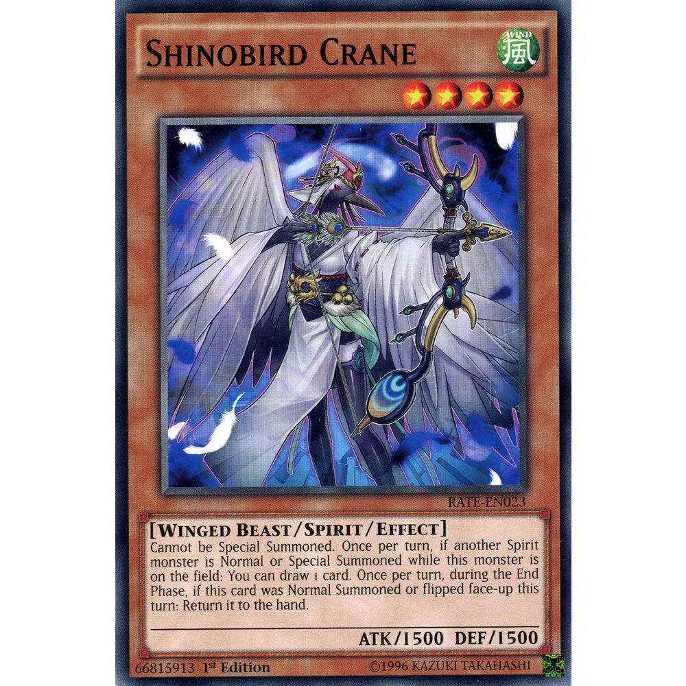 Shinobird Crane RATE-EN023 Yu-Gi-Oh! Card from the Raging Tempest Set
