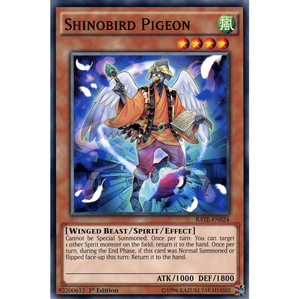 Shinobird Pigeon RATE-EN024 Yu-Gi-Oh! Card from the Raging Tempest Set