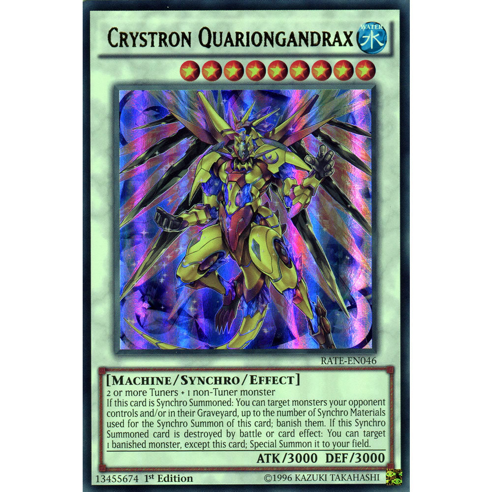 Crystron Quariongandrax RATE-EN046 Yu-Gi-Oh! Card from the Raging Tempest Set
