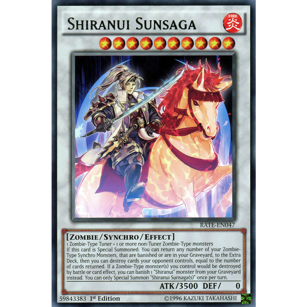Shiranui Sunsaga RATE-EN047 Yu-Gi-Oh! Card from the Raging Tempest Set