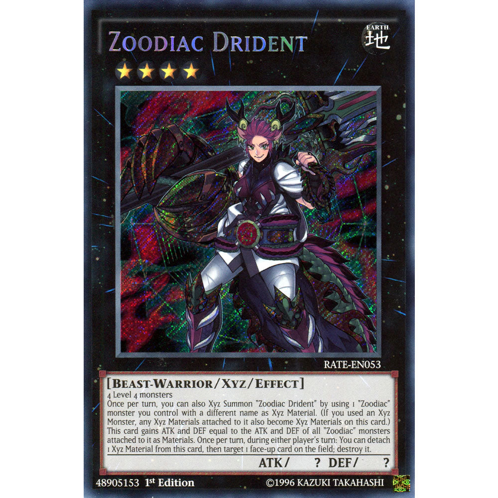 Zoodiac Drident RATE-EN053 Yu-Gi-Oh! Card from the Raging Tempest Set
