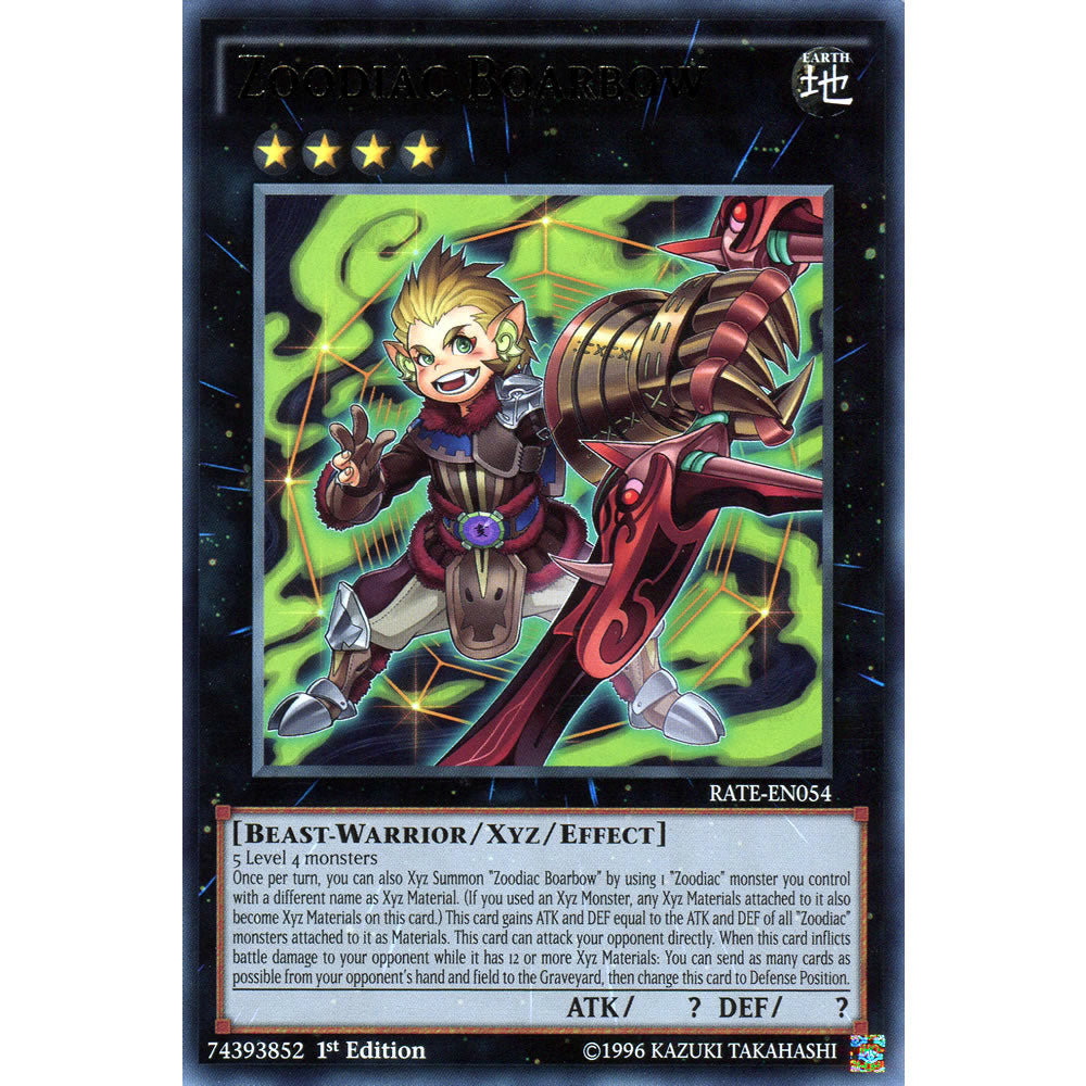 Zoodiac Boarbow RATE-EN054 Yu-Gi-Oh! Card from the Raging Tempest Set