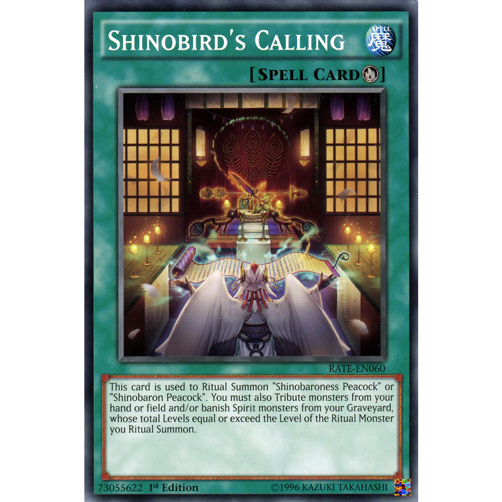 Shinobird's Calling RATE-EN060 Yu-Gi-Oh! Card from the Raging Tempest Set