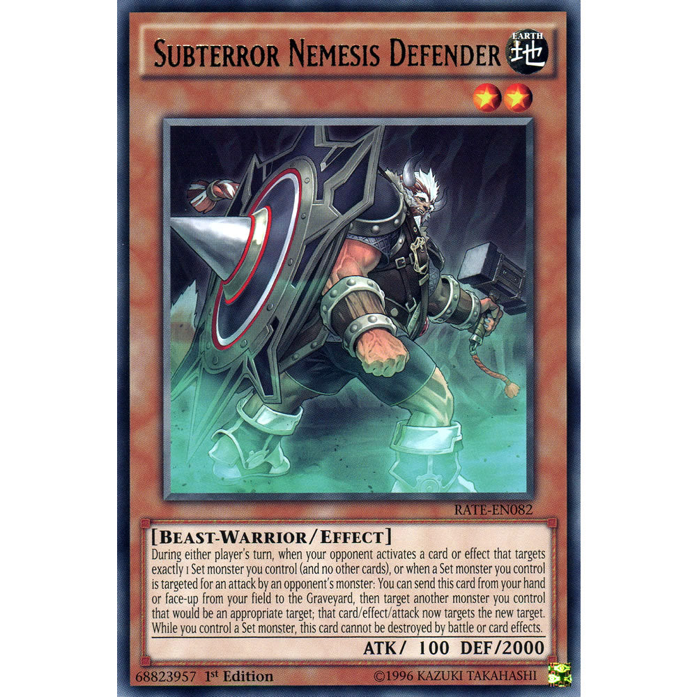 Subterror Nemesis Defender RATE-EN082 Yu-Gi-Oh! Card from the Raging Tempest Set