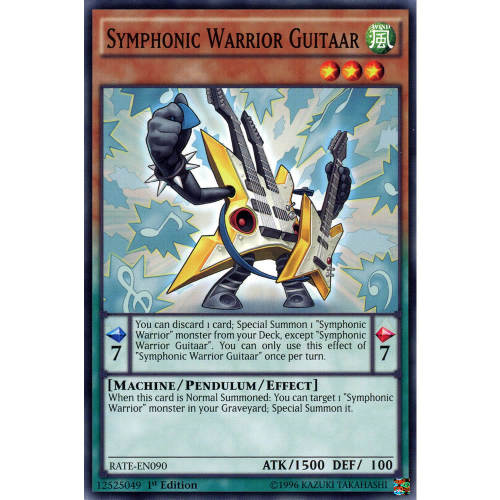 Symphonic Warrior Guitaar RATE-EN090 Yu-Gi-Oh! Card from the Raging Tempest Set