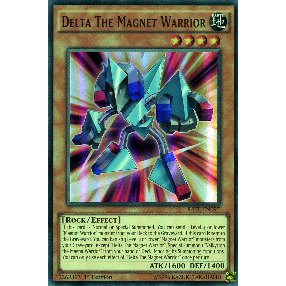Delta The Magnet Warrior RATE-EN097 Yu-Gi-Oh! Card from the Raging Tempest Set