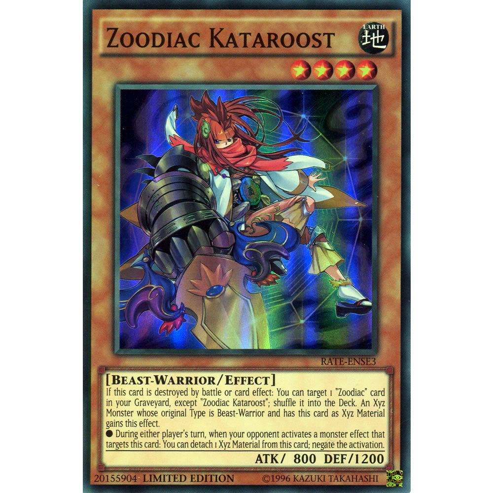 Zoodiac Kataroost RATE-ENSE3 Yu-Gi-Oh! Card from the Raging Tempest Special Edition Set