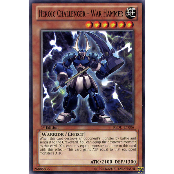 Yu-Gi-Oh! Heroic Challenger - War Hammer Card (REDU-EN006) - 1st Edition Common From Return Of The Duelist