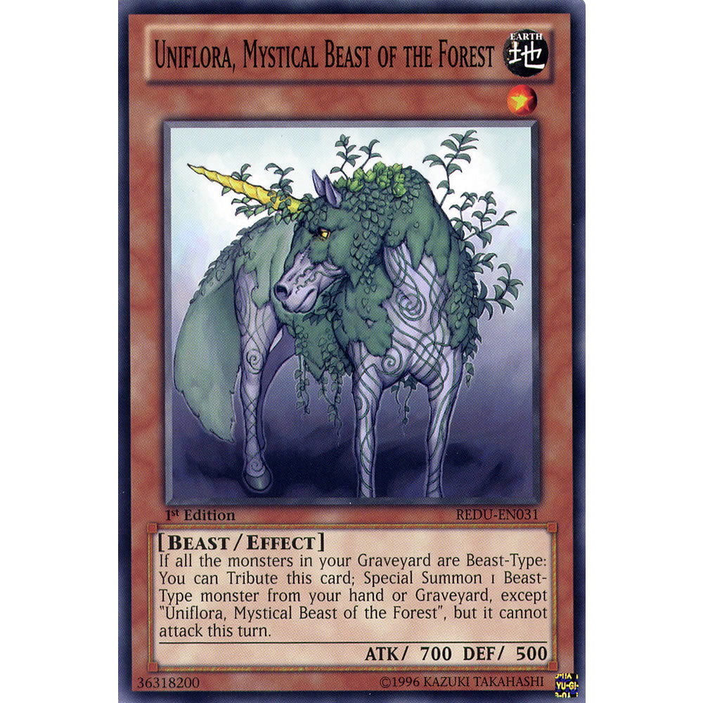 Uniflora Mystical Beast Of The Forest REDU-EN031 Yu-Gi-Oh! Card from the Return of the Duelist Set