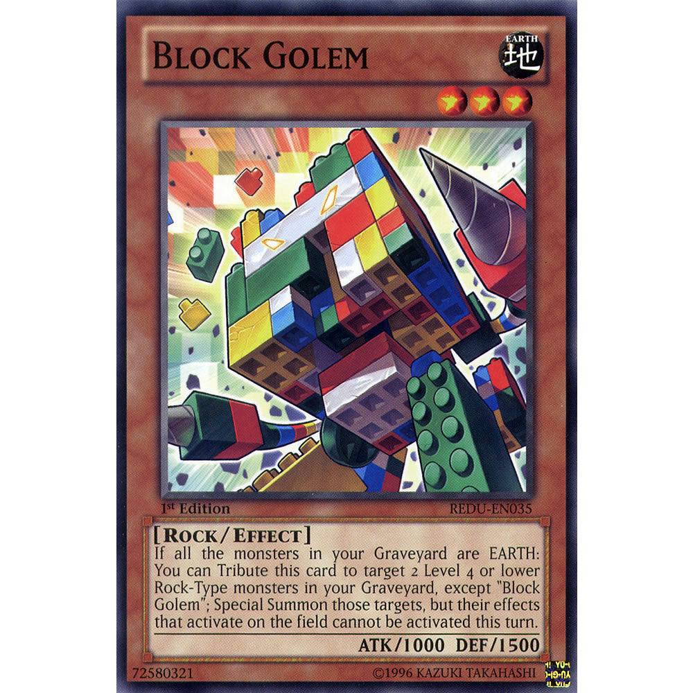 Block Golem REDU-EN035 Yu-Gi-Oh! Card from the Return of the Duelist Set