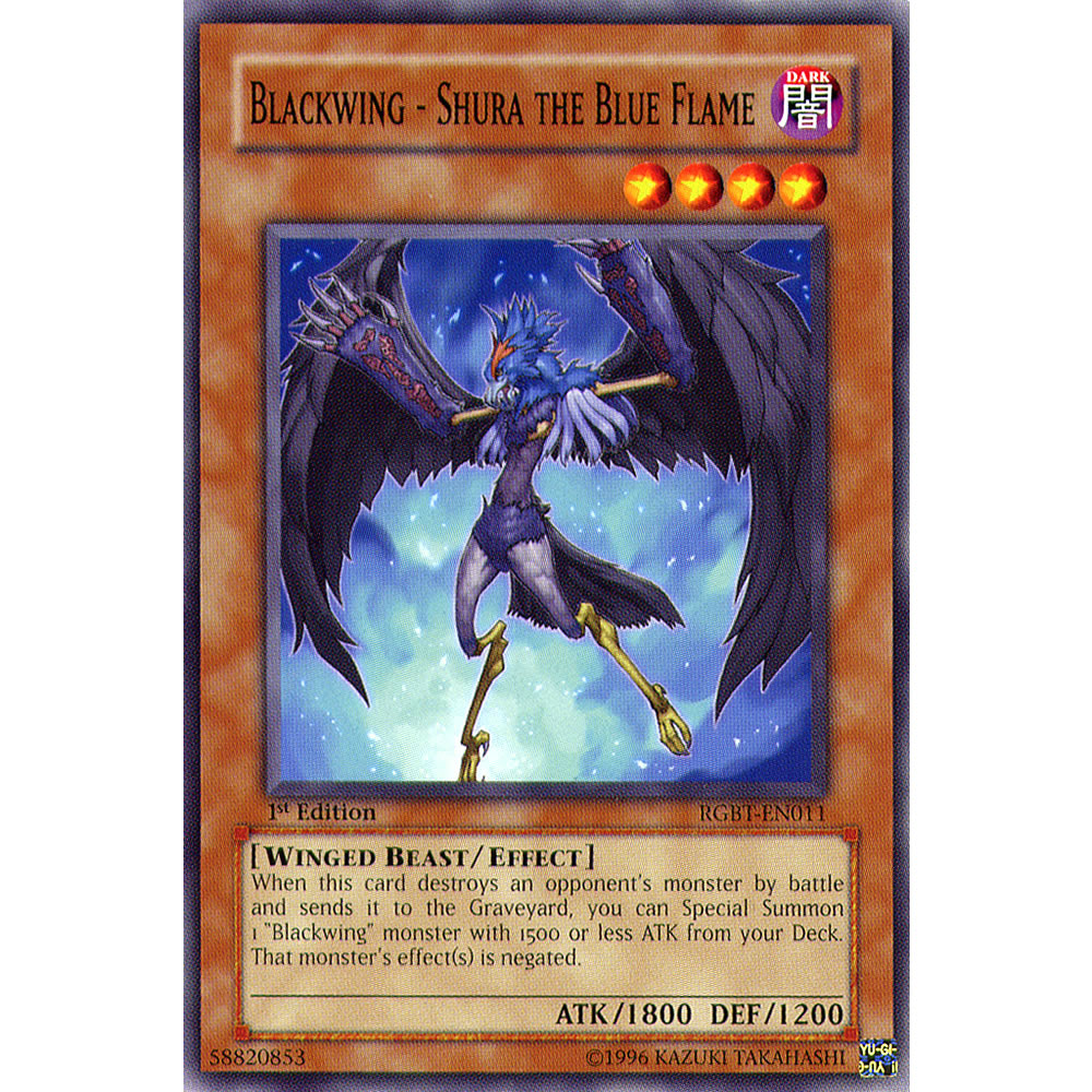Blackwing - Shura the Blue Flame RGBT-EN011 Yu-Gi-Oh! Card from the Raging Battle Set