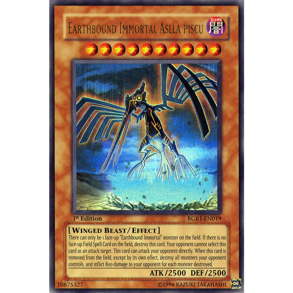 Earthbound Immortal Aslla Piscu RGBT-EN019 Yu-Gi-Oh! Card from the Raging Battle Set