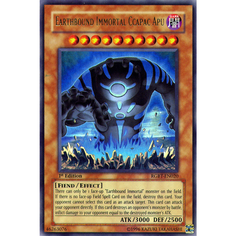 Earthbound Immortal Ccapac Apu RGBT-EN020 Yu-Gi-Oh! Card from the Raging Battle Set