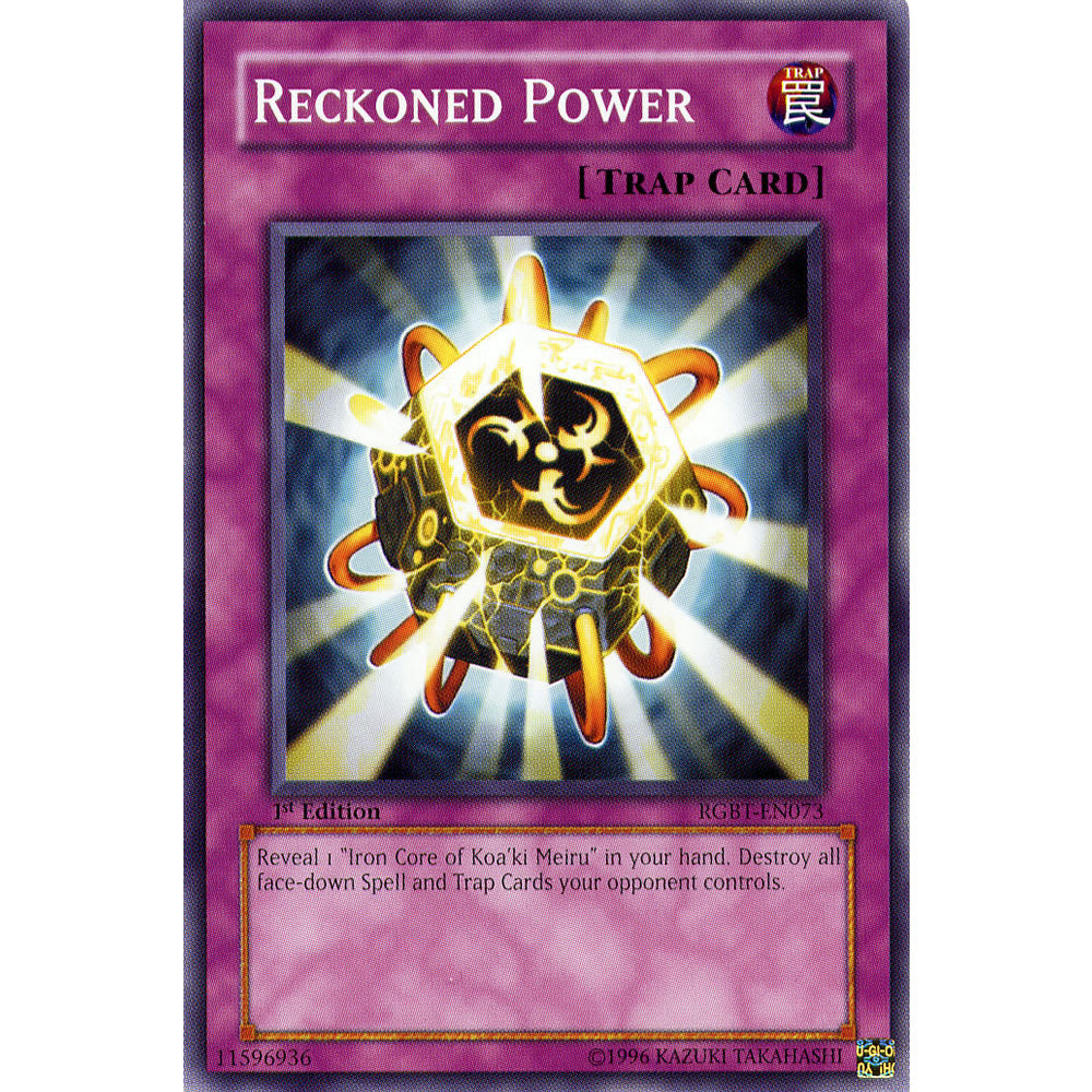 Reckoned Power RGBT-EN073 Yu-Gi-Oh! Card from the Raging Battle Set