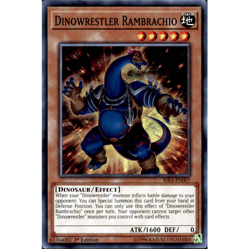 Dinowrestler Rambrachio RIRA-EN007 Yu-Gi-Oh! Card from the Rising Rampage Set