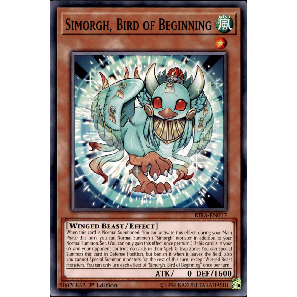 Simorgh, Bird of Beginning RIRA-EN017 Yu-Gi-Oh! Card from the Rising Rampage Set