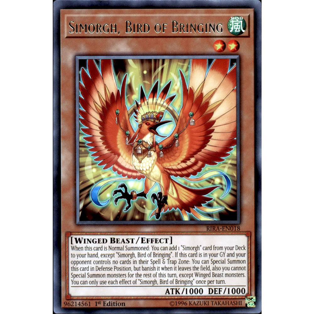 Simorgh, Bird of Bringing RIRA-EN018 Yu-Gi-Oh! Card from the Rising Rampage Set