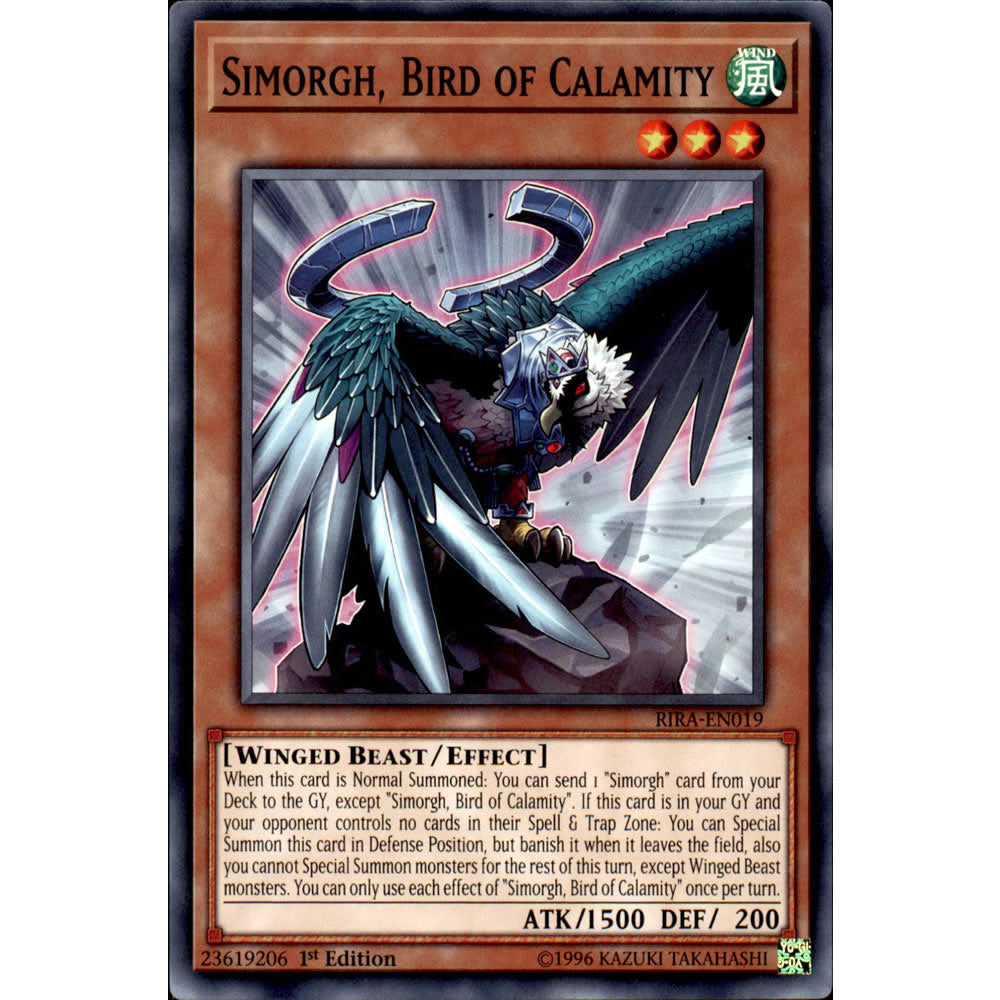 Simorgh, Bird of Calamity RIRA-EN019 Yu-Gi-Oh! Card from the Rising Rampage Set