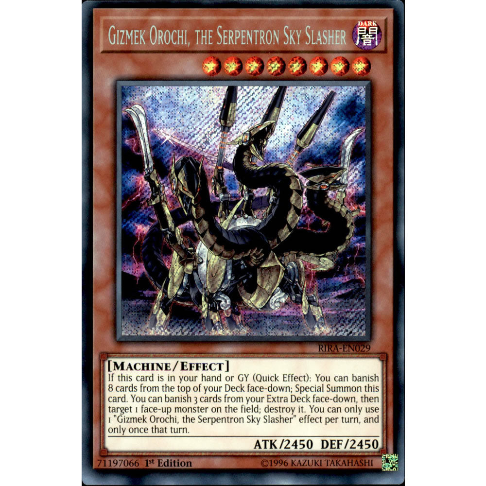 Gizmek Orochi, the Serpentron Sky Slasher RIRA-EN029 Yu-Gi-Oh! Card from the Rising Rampage Set