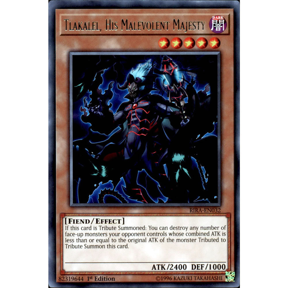 Tlakalel, His Malevolent Majesty RIRA-EN032 Yu-Gi-Oh! Card from the Rising Rampage Set