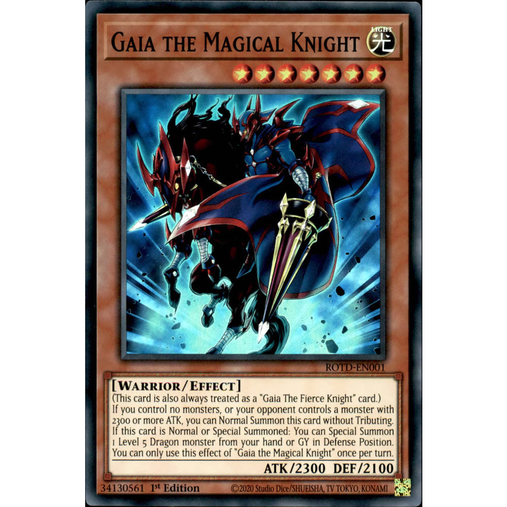 Gaia the Magical Knight ROTD-EN001 Yu-Gi-Oh! Card from the Rise of the Duelist Set
