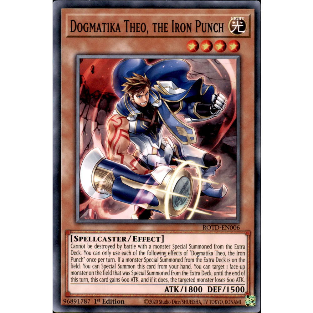 Dogmatika Theo, the Iron Punch ROTD-EN006 Yu-Gi-Oh! Card from the Rise of the Duelist Set