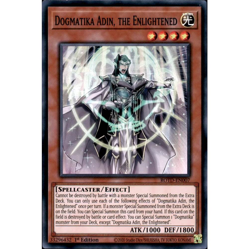 Dogmatika Adin, the Enlightened ROTD-EN007 Yu-Gi-Oh! Card from the Rise of the Duelist Set
