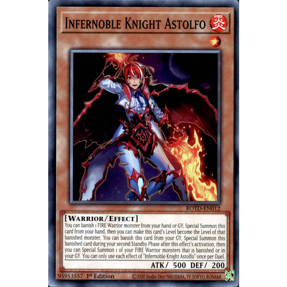 Infernoble Knight Astolfo ROTD-EN012 Yu-Gi-Oh! Card from the Rise of the Duelist Set