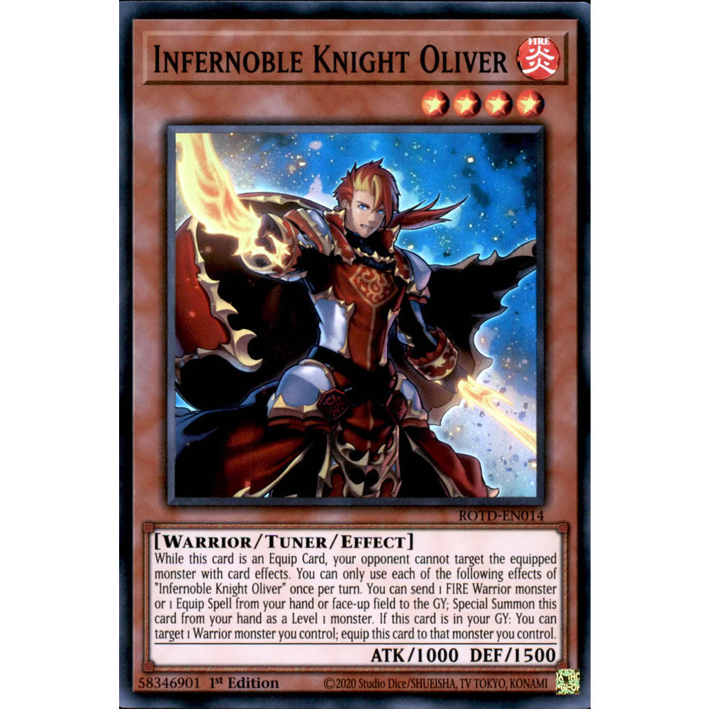 Infernoble Knight Oliver ROTD-EN014 Yu-Gi-Oh! Card from the Rise of the Duelist Set
