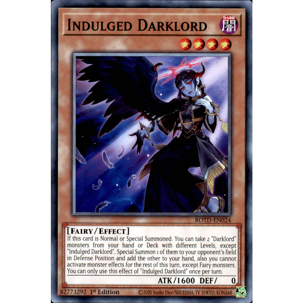 Indulged Darklord ROTD-EN024 Yu-Gi-Oh! Card from the Rise of the Duelist Set