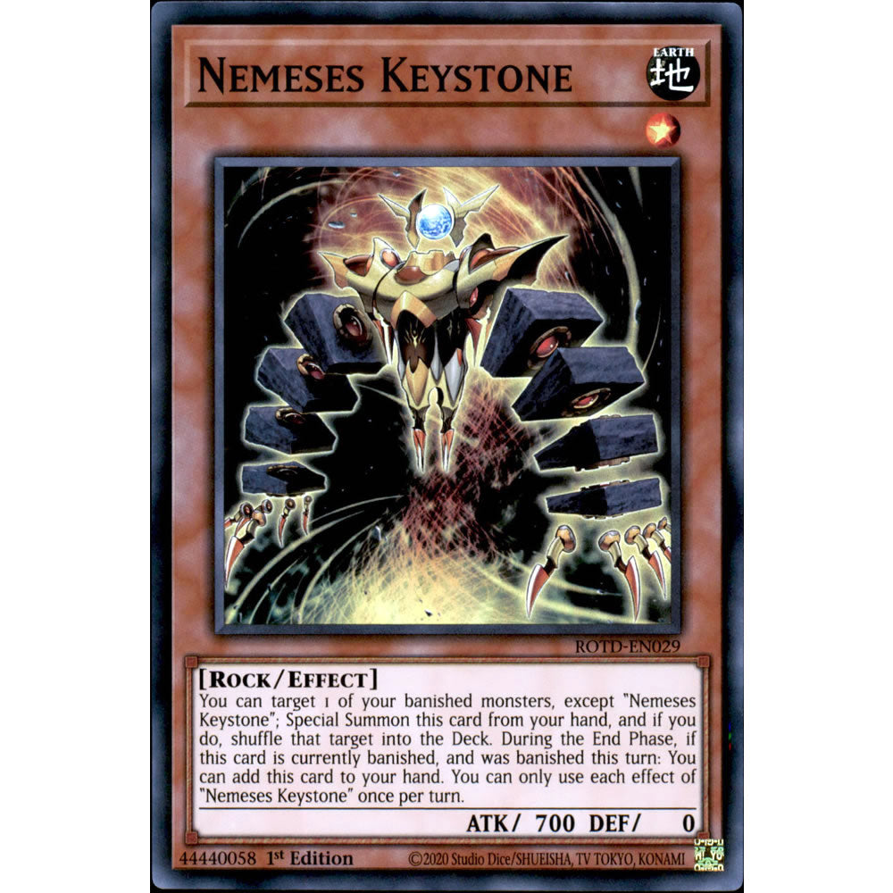 Nemeses Keystone ROTD-EN029 Yu-Gi-Oh! Card from the Rise of the Duelist Set