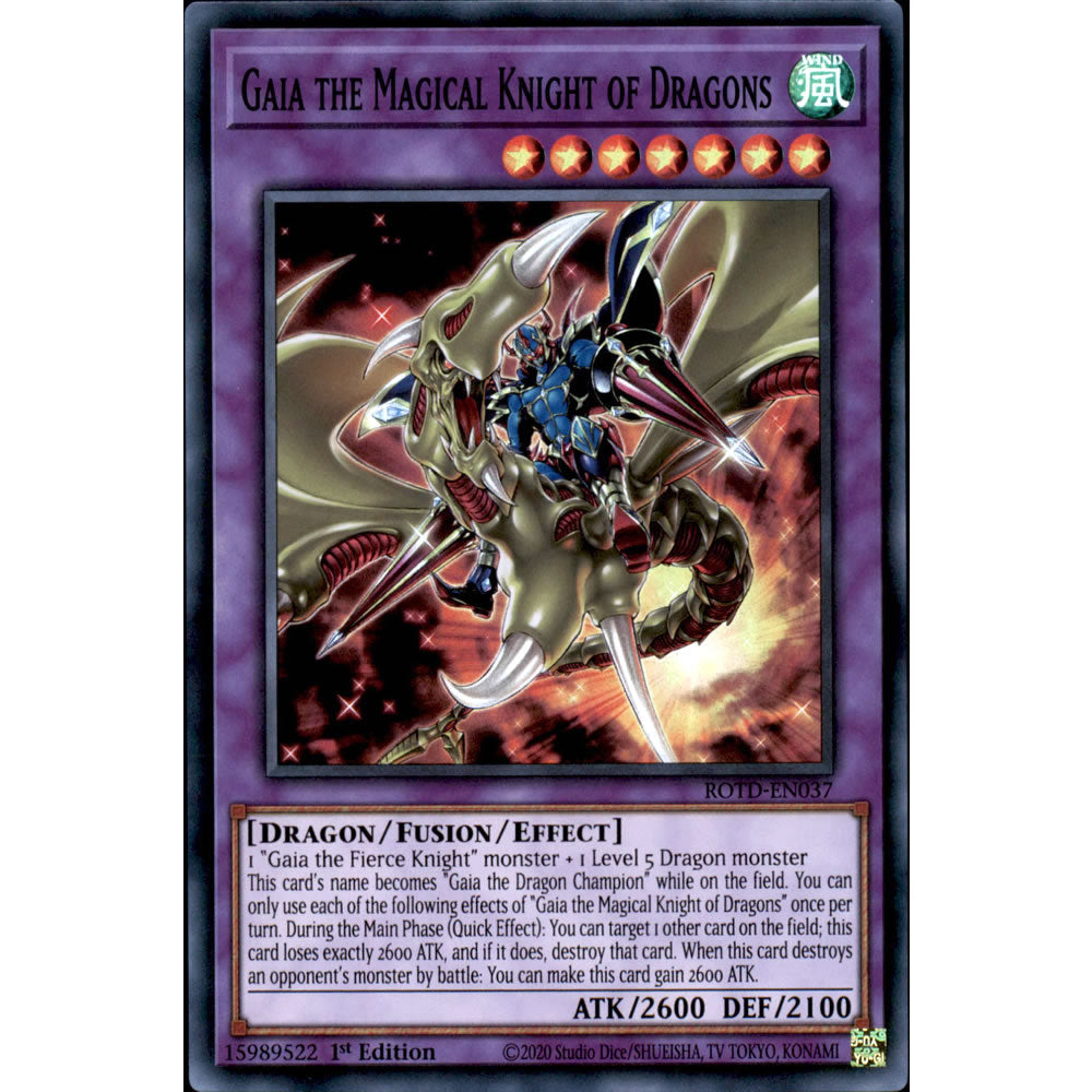 Gaia the Magical Knight of Dragons ROTD-EN037 Yu-Gi-Oh! Card from the Rise of the Duelist Set