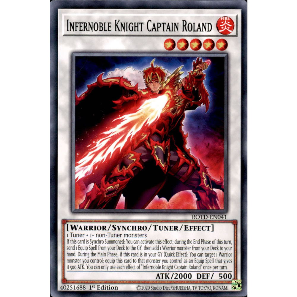 Infernoble Knight Captain Roland ROTD-EN041 Yu-Gi-Oh! Card from the Rise of the Duelist Set