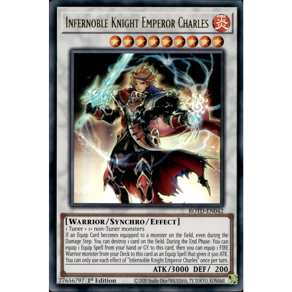 Infernoble Knight Emperor Charles ROTD-EN042 Yu-Gi-Oh! Card from the Rise of the Duelist Set
