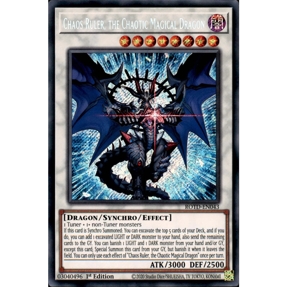 Chaos Ruler, the Chaotic Magical Dragon ROTD-EN043 Yu-Gi-Oh! Card from the Rise of the Duelist Set