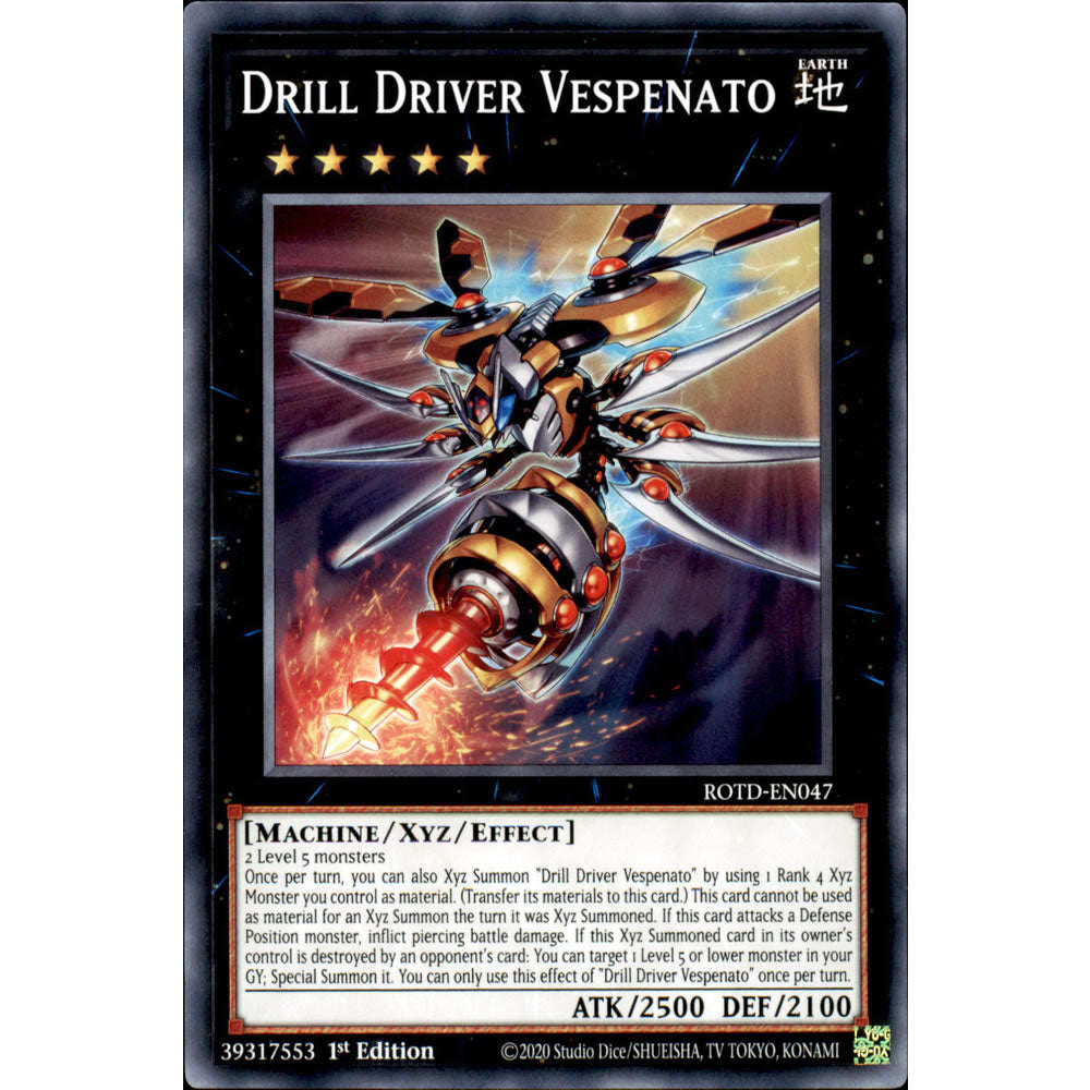 Drill Driver Vespenato ROTD-EN047 Yu-Gi-Oh! Card from the Rise of the Duelist Set