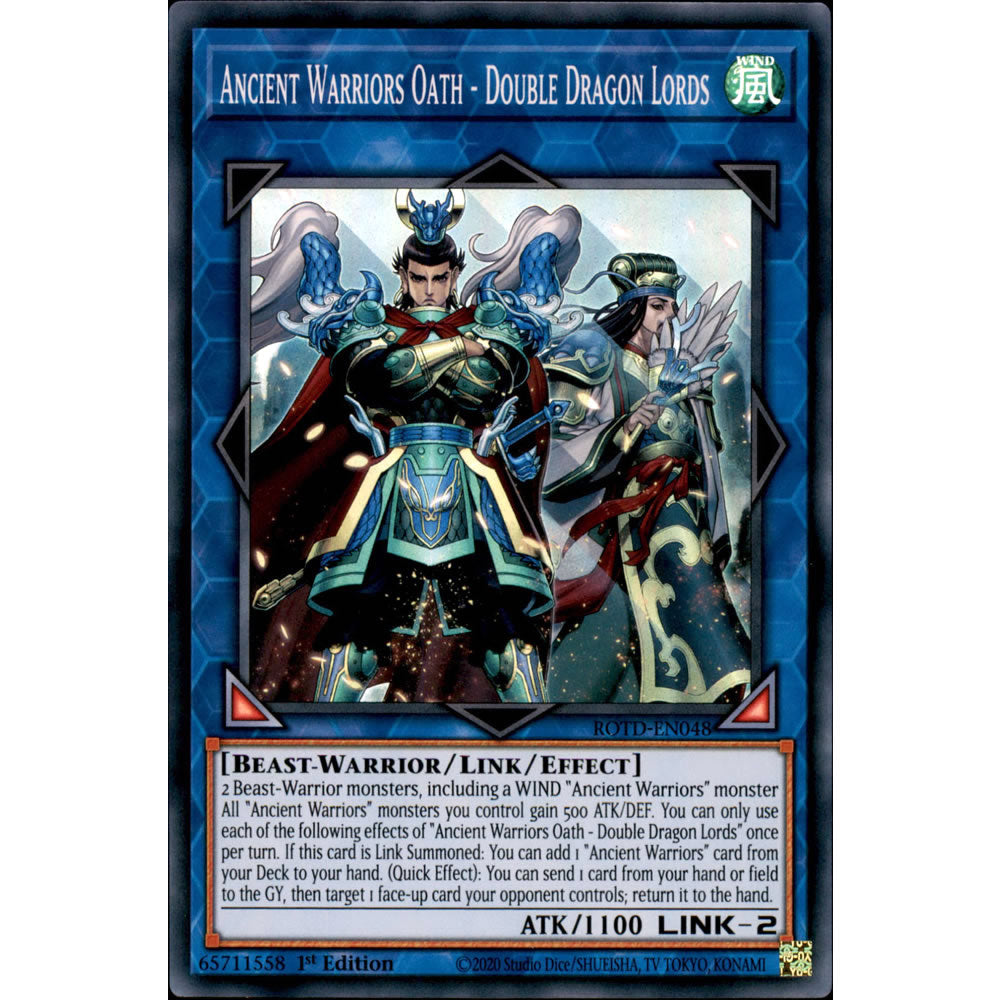 Ancient Warriors Oath - Double Dragon Lords ROTD-EN048 Yu-Gi-Oh! Card from the Rise of the Duelist Set