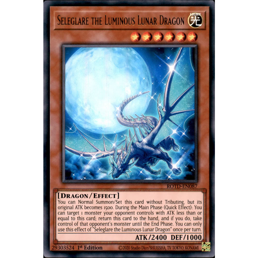 Seleglare the Luminous Lunar Dragon ROTD-EN087 Yu-Gi-Oh! Card from the Rise of the Duelist Set