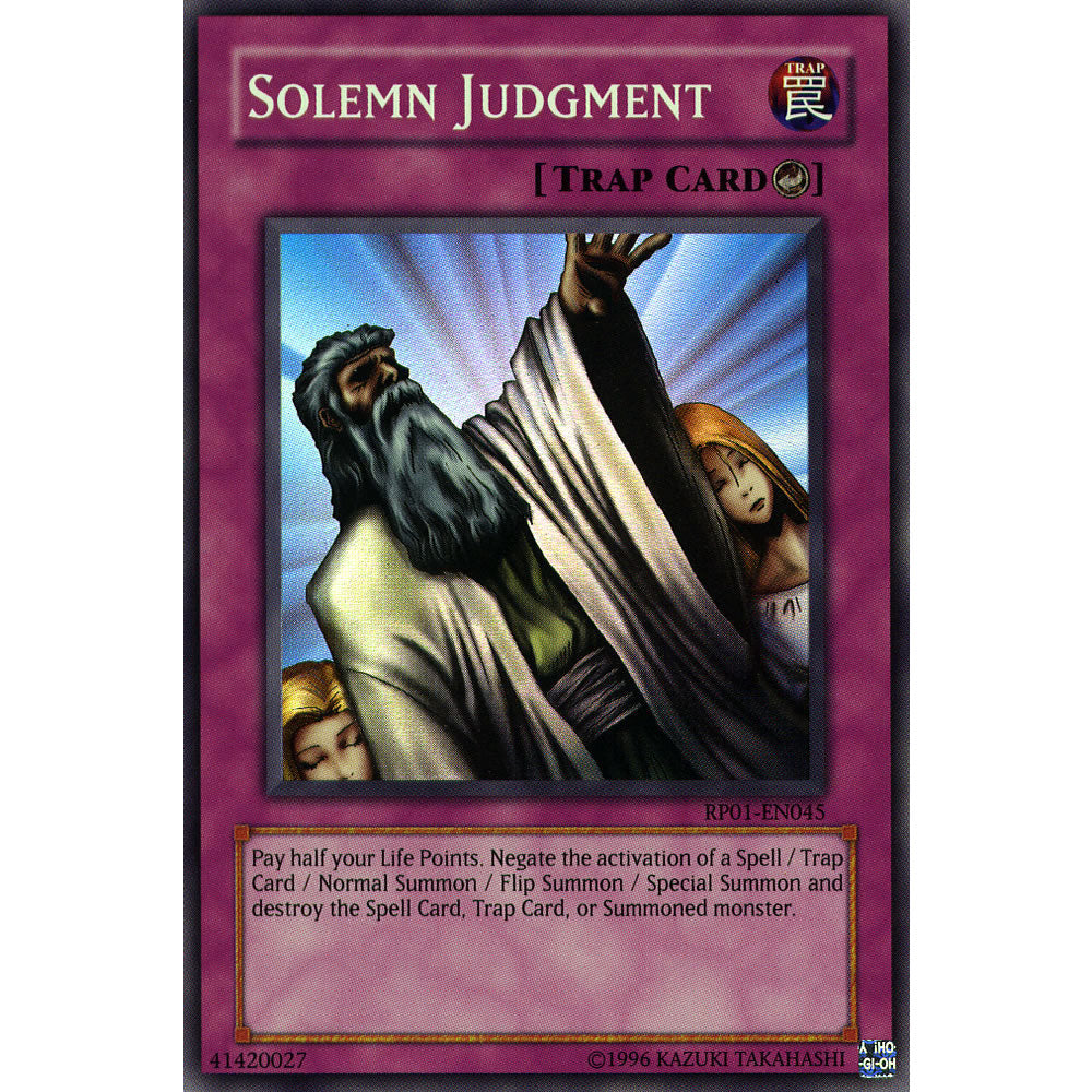 Solemn Judgment RP01-EN045 Yu-Gi-Oh! Card from the Retro Pack 1 Set