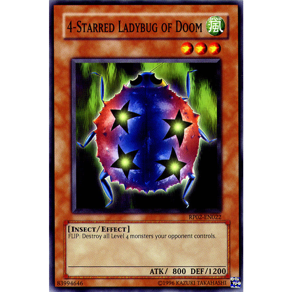 4-Starred Ladybug of Doom RP02-EN022 Yu-Gi-Oh! Card from the Retro Pack 2 Set