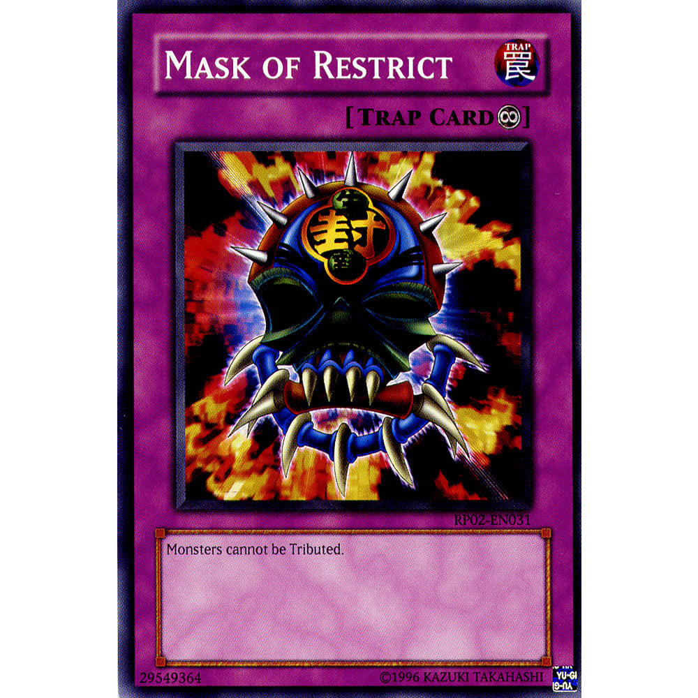 Mask of Restrict RP02-EN031 Yu-Gi-Oh! Card from the Retro Pack 2 Set