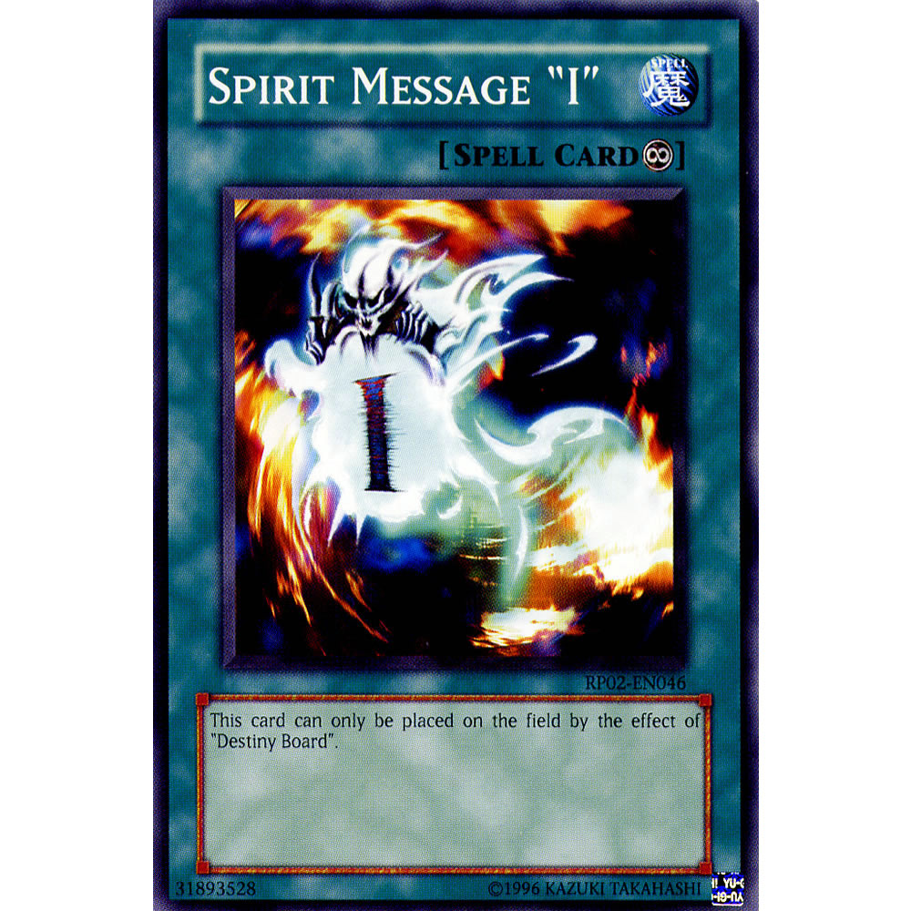 Spirit Message "I" RP02-EN046 Yu-Gi-Oh! Card from the Retro Pack 2 Set