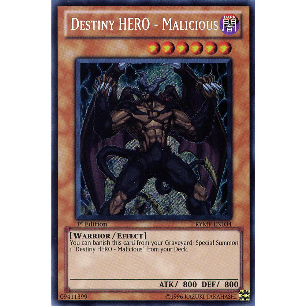 Destiny Hero - Malicious RYMP-EN034 Yu-Gi-Oh! Card from the Ra Yellow Mega Pack Set