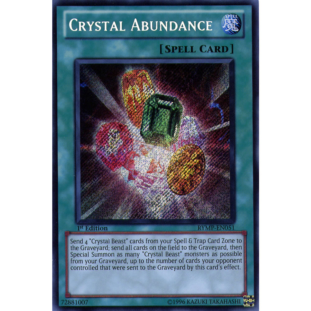Crystal Abundance RYMP-EN051 Yu-Gi-Oh! Card from the Ra Yellow Mega Pack Set