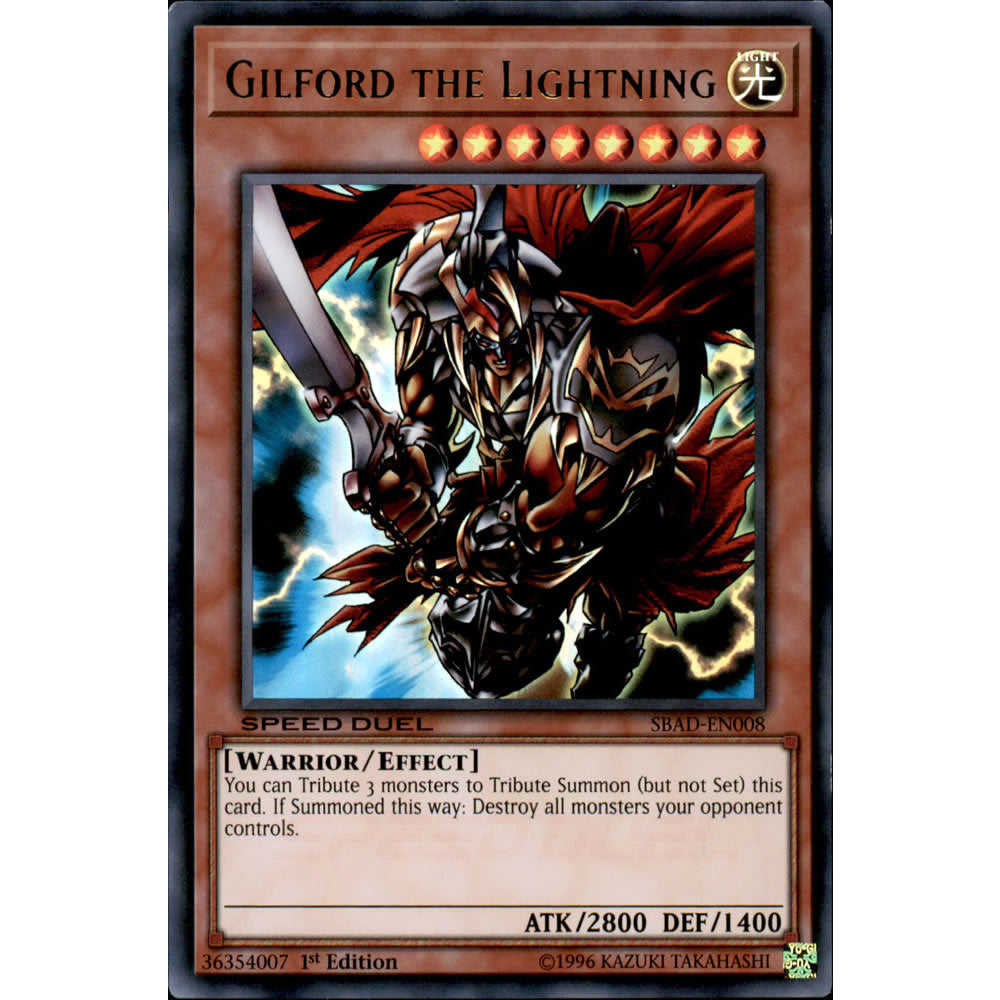 Gilford the Lightning SBAD-EN008 Yu-Gi-Oh! Card from the Speed Duel: Attack from the Deep Set