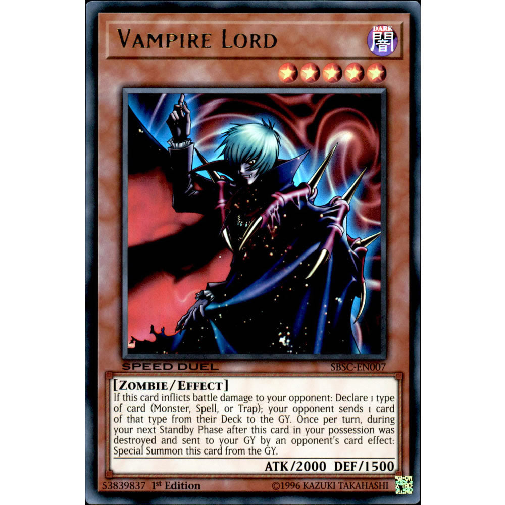 Vampire Lord SBSC-EN007 Yu-Gi-Oh! Card from the Speed Duel: Scars of Battle Set